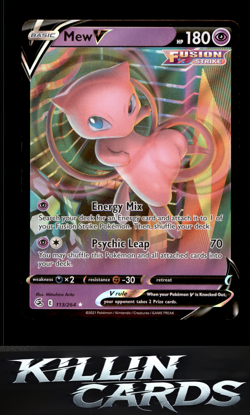Mew V 113/264 Pokemon Ultra Rare SWSH08: Fusion Strike Card NM - Image 1