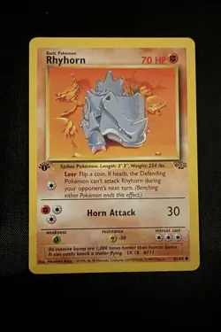 Pokemon Rhyhorn 1ST EDITION Jungle 61/64 LP (Excellent) - Image 1