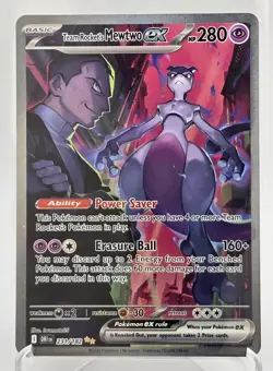 Pokemon TCG Team Rockets Mewtwo EX 213/182 Full Art Destined Rivals English - Image 2