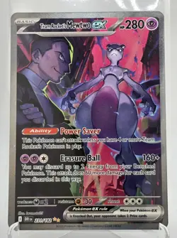 Pokemon TCG Team Rockets Mewtwo EX 213/182 Full Art Destined Rivals English - Image 3