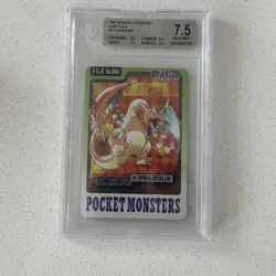 1997 POCKET MONSTERS CARDDASS #006 CHARIZARD-PRISM Beckket 7.5 - Image 1