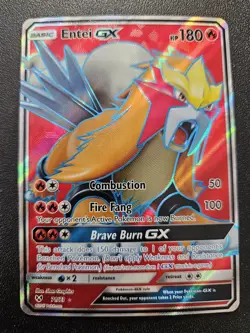 Pokemon Shining Legends Entei GX Holo Rare Full Art 71/73 NEAR MINT - Image 1