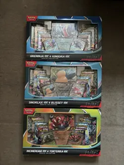 Pokemon TCG Lot Greninja ex Snorlax ex Incineroar ex Special Collection Boxes - Image 1
