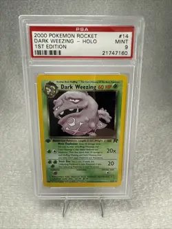 Pokemon Dark Weezing 14/82 1st Edition Holo PSA 9 MINT Team Rocket - Image 1