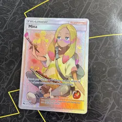 Mina 211/214 SM-Lost Thunder Full Art Ultra Rare Trainer Holo Pokemon TCG - Image 1