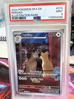 2024 Pokemon Persian 078/064 Illustration Rare Shrouded Fable #078 MINT PSA 9 - Image 2