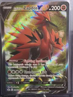 Galarian Zapdos V 173/198 Pokemon Chilling Reign Ultra Rare NM - Image 1