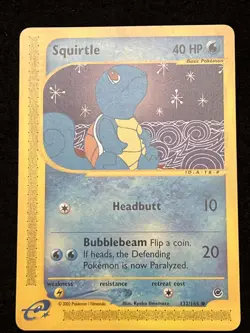 Pokemon SQUIRTLE 132/165 (Vintage) Expedition - NM/Near Mint - Image 1