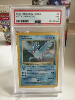 1999 POKEMON FOSSIL #2 ARTICUNO-HOLO PSA 7 - Image 1