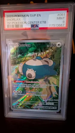 2023 POKEMON SVP 151 SNORLAX POKEMON CENTER ETB #051 PSA 9 - Image 1