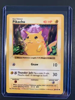Pikachu Base Set 58/102 1st Edition Shadowless Ghost Stamp Error Pokemon TCG - Image 1