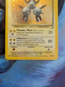 Pokemon TCG Magneton 9/130 Base Set 2 Unlimited Holo Rare - Image 2