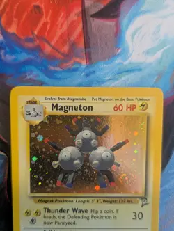 Pokemon TCG Magneton 9/130 Base Set 2 Unlimited Holo Rare - Image 3