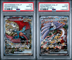 Sequential PSA 10 Roaring Moon ex & Raging Bolt ex Terastal Festival Pokemon - Image 1