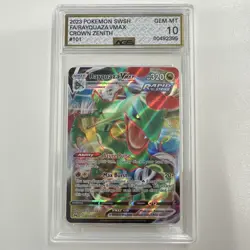 Pokemon TCG Rayquaza VMAX Holo Ultra Rare Crown Zenith 2023 AGS Gem Mint 10 - Image 1