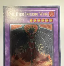 Yugioh Evil Hero Inferno Wing GLAS-EN038 Ultimate Rare 1st Edition - Image 2