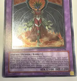 Yugioh Evil Hero Inferno Wing GLAS-EN038 Ultimate Rare 1st Edition - Image 3