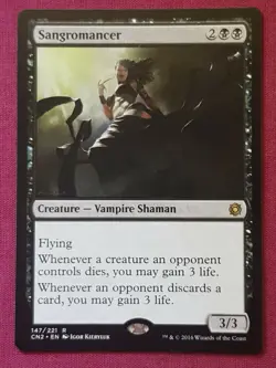 Magic The Gathering CONSPIRACY TAKE THE CROWN SANGROMANCER black card MTG - Image 1