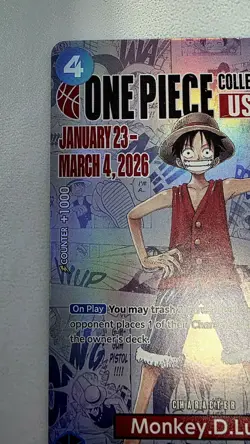 Bandai Nco One Piece Monkey.D.Luffy College US Voyage Card P-055 - Image 3
