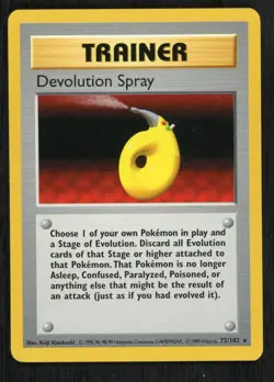 Devolution Spray 072/102 Base Set (Shadowless) Pokemon Card NM - Image 1