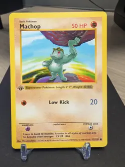 Machop 1st Edition Shadowless 1999 Pokemon Card Base Set 52/102 LP/NM - Image 3