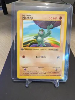 Machop 1st Edition Shadowless 1999 Pokemon Card Base Set 52/102 LP/NM - Image 4