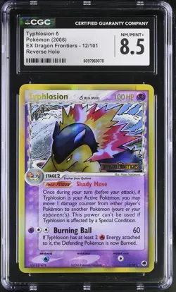 CGC 8.5 Typhlosion EX Dragon Frontiers 12/101 Reverse Holo STAMPED Pokemon Card - Image 1
