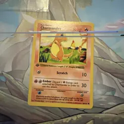 Pokemon TCG Charmander 1st Edition Base Set Shadowless Card 046/102 - Image 1