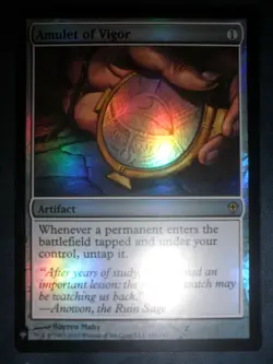 mtg magic amulet of vigor FOIL ENGLISH amulette de vigueur magic mystery 4 avail - Image 1