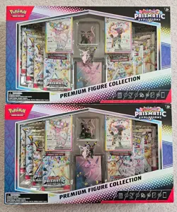 Pokemon SV Prismatic Evolutions Premium Figure Collection 2x Factory Sealed - Image 1