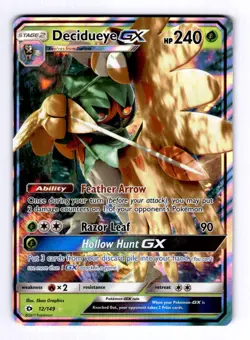 Decidueye GX SM Base Set #12 (2017) Ultra Rare Holo NM Pokemon - Image 1