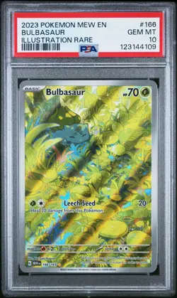 2023 Pokemon Mew EN-151 Bulbasaur Illustration Rare PSA 10 #166 - Image 1