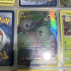 Pokemon Rowlet & Alolan Exeggutor GX TAG TEAM Ultra Rare Holo 214/236 270 HP - Image 1
