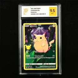 TQG 9.5 MINT+ 2021 Pokemon ENG Pikachu 005/025 R - Image 1