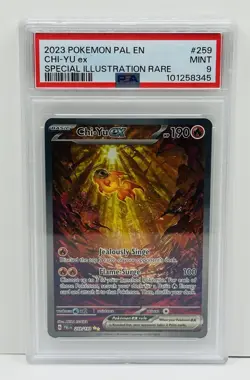 🔥2023 POKEMON PAL EN-PALDEA EVOLVED SPECIAL ILLUSTRATION RARE CHI-YU EX PSA 9🔥 - Image 1