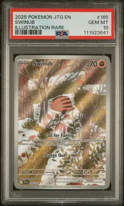 2025 POKEMON JTG EN-JOURNEY TOGETHER ILLUSTRATION RARE #165 SWINUB PSA 10 - Image 1