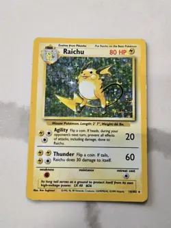 Pokemon TCG Raichu Base Set 14/102 Holo 1999-2000 Wizards Base Set - Image 1