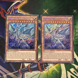 Yugioh! Deep-Eyes White Dragon x2 MVP1-ENS05 Secret Rare 1st Edition NM - Image 1