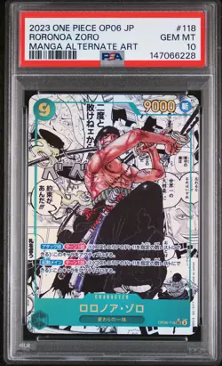 Roronoa Zoro 118 Manga Alternate Art One Piece Op06 One Piece Japanese PSA 10 - Image 1
