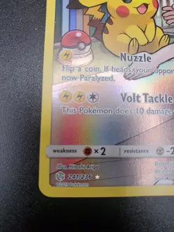 Pokemon Card TCG Pikachu Holo Card 241/236 Secret Sm-Cosmic Eclipse Edition NM - Image 4