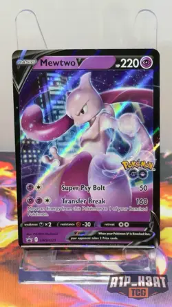 Pokemon Mewtwo V HOLO SWSH223 Sword & Shield Promo Card 220 Black Star Promo - Image 1