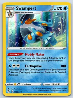 Swampert - Holo Rare - Fusion Strike 064/264 Pokemon Card LP - Image 1