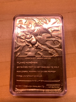 23K Gold Plated CHARIZARD Trading Card 1999 Burger King Pokemon in Plastic Case - Image 3