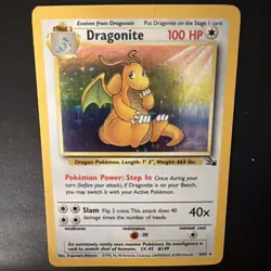 Pokemon Card TCG Dragonite 4/62 Fossil Holo 1999 - Image 1