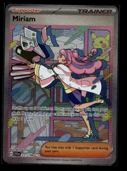 Pokemon TCG Miriam Scarlet & Violet Holo Card 251/198 Special Illustration Rare - Image 1