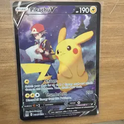 Pokemon TCG Pikachu v TG16/TG30 Lost Origin 2022 Full Art Holo Ultra Rare Card - Image 1