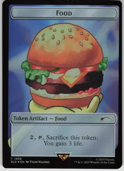 MTG Food Token Rainbow Foil NM Secret Lair Drop Series Magic 1938 - Image 1