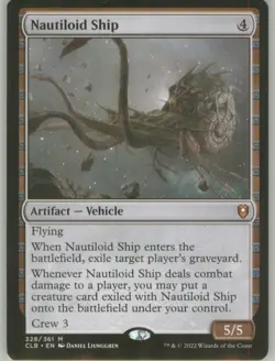 Nautiloid Ship 328 Regular Border Non-Foil Near Mint CLB MTG - Image 1