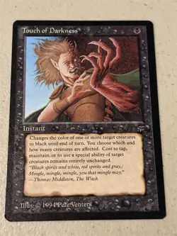 mtg Touch of Darkness, Legends black instant, unplayed - Image 1
