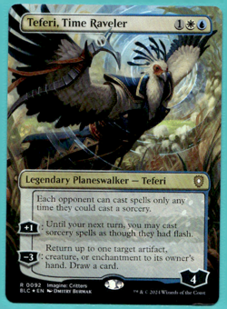 TEFERI, TIME RAVELER FOIL BORDERLESS BLOOMBURROW COMMANDER BLC MTG 92 - Image 1